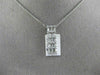ESTATE .42CT ROUND & BAGUETTE DIAMOND 18KT WHITE GOLD 3 ROW RECTANGULAR PENDANT