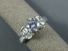 ESTATE 1.89CT DIAMOND 18KT WHITE GOLD 3D ROUND & BAGUETTE ENGAGEMENT RING #1835