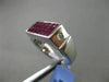 ESTATE 2.88CT DIAMOND & AAA RUBY 18KT WHITE GOLD 3D ETOILE RECTANGULAR MENS RING