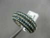 ESTATE WIDE 2.52CT WHITE BLUE DIAMOND 14KT WHITE GOLD MULTI ROW ANNIVERSARY RING