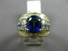 ESTATE 4.51CT DIAMOND & AAA SAPPHIRE 18K WHITE & YELLOW GOLD COCKTAIL RING #2061