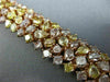 ESTATE LARGE 24.03CT MULTI COLOR DIAMOND 18KT ROSE GOLD CLUSTER TENNIS BRACELET