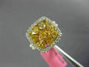 ESTATE WIDE 2.47CT WHITE & FANCY YELLOW DIAMOND 18K WHITE GOLD HALO CLUSTER RING