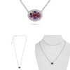 1.23CT DIAMOND & AAA PINK SAPPHIRE 14KT WHITE GOLD OVAL SOLITAIRE LOVE NECKLACE