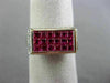 2.22CT DIAMOND & AAA PINK RUBY 18KT WHITE GOLD 3D RECTANGULAR INVISIBLE FUN RING