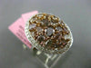 ESTATE LARGE 3CT MULTI COLOR DIAMOND 18K WHITE & ROSE GOLD OVAL MULTI SHAPE RING