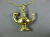ANTIQUE 18KT YELLOW GOLD 3D CLASSIC GENIE LAMP FILIGREE FLOATING PENDANT #21865