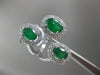 ESTATE 2.93CT DIAMOND & AAA EMERALD 14KT WHITE GOLD 3D OVAL 3 STONE TENSION RING
