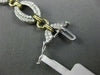 ESTATE WIDE & LONG 3CT DIAMOND 14K WHITE & YELLOW GOLD OVAL LINK TENNIS BRACELET