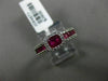 ESTATE 1.29CT ROUND DIAMOND & RUBY 14K WHITE GOLD HALO FRIENDSHIP PROMISE RING