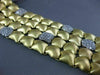 ESTATE MASSIVE 2.44CT DIAMOND 18KT 2 TONE GOLD MULTI ROW PAVE MATTE FUN BRACELET