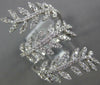 ESTATE EXTRA LARGE .98CT DIAMOND 18KT WHITE GOLD MULTI LEAF CRISS CROSS FUN RING
