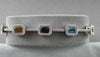 ESTATE 18KT 6.81CT MULTI COLOR EMERALD CUT SAPPHIRE & DIAMONDS GOLD BRACELET