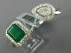 LARGE 2.90CT DIAMOND & AAA EMERALD 14KT WHITE GOLD 3D CLUSTER DOUBLE FINGER RING