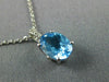 ESTATE 2.51CT DIAMOND & AAA BLUE TOPAZ 14KT WHITE GOLD 3D OVAL FLOATING PENDANT