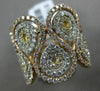 ESTATE MASSIVE 2.36CT DIAMOND 18K TRI COLOR GOLD 3D MULTI ROW SEMI ETERNITY RING