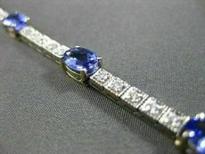 ESTATE 7.22CT DIAMOND & AAA TANZANITE 14KT WHITE & YELLOW GOLD BRACELET #17384