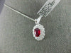 LARGE 1.62CT DIAMOND & AAA RUBY 18KT WHITE GOLD 3D OVAL DOUBLE HALO PENDANT