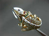 1.34CT FANCY COLOR DIAMOND & MULTI COLOR GEM 18KT WHITE & ROSE GOLD IGUANA RING