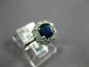 ESTATE 1.10CT DIAMOND & AAA SAPPHIRE 14KT WHITE GOLD 3D FLOWER ENGAGEMENT RING
