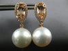 2.39CT DIAMOND & AAA MORGANITE & SOUTH SEA PEARL 18KT ROSE GOLD HANGING EARRINGS