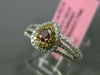 ESTATE LARGE GIA .59CT DIAMOND 18KT TRI COLOR GOLD 3D PEAR HALO ENGAGEMENT RING
