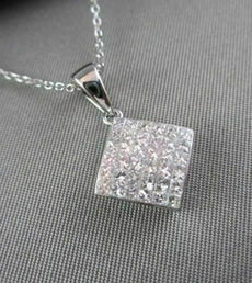 ESTATE .75CT DIAMOND SQUARE 14KT WHITE GOLD PENDANT F COLOR VVS SIMPLY AMAZING