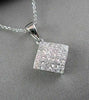 ESTATE .75CT DIAMOND SQUARE 14KT WHITE GOLD PENDANT F COLOR VVS SIMPLY AMAZING