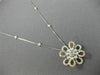 ESTATE 1.05CT WHITE & PINK DIAMOND 18K 2 TONE GOLD 3D FLOWER BY THE YARD PENDANT