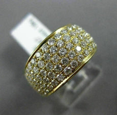 ESTATE WIDE 1.44CT DIAMOND 18K YELLOW GOLD CLASSIC PAVE WEDDING ANNIVERSARY RING
