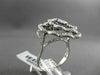 ESTATE MASSIVE .72CTW BLACK & WHITE DIAMOND 18KT WHITE GOLD 3D FLOWER RING