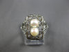 ANTIQUE .25CT OLD MINE DIAMOND & AAA SOUTH SEA PEARL 14KT WHITE GOLD RING #28167