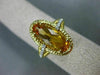 ESTATE WIDE 2.78CT DIAMOND & AAA CITRINE 14KT YELLOW GOLD FILIGREE OVAL FUN RING
