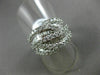 ESTATE WIDE 1.50CT ROUND & BAGUETTE DIAMOND 14KT WHITE GOLD MULTI WAVE LEAF RING