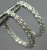 ESTATE 1.0CT DIAMOND 14K WHITE GOLD CLASSIC 2MM INSIDE OUT HOOP HUGGIE EARRINGS