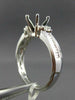 ESTATE .92CT DIAMOND ROUND & BAGUETTE 18KT WHITE GOLD SEMI MOUNT ENGAGMENT RING