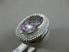ESTATE EXTRA LARGE 8.42CT DIAMOND & AAA AMETHYST 14KT WHITE GOLD 3D OVAL RING