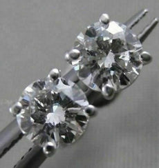 ESTATE .85CTW DIAMOND 5MM STUD 14KT WHITE GOLD SCREWBACK EARRINGS FG VSSI #21269