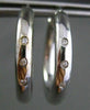 ESTATE LARGE .12CT DIAMOND 14KT WHITE GOLD PAST PRESENT FUTURE HOOP EARRINGS