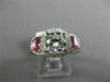 ESTATE WIDE 1.68CT DIAMOND & AAA PINK SAPPHIRE 14K WHITE GOLD 3D ENGAGEMENT RING