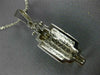ESTATE LONG .39CT DIAMOND 14KT WHITE GOLD 3D HANGING PYRAMID PENDANT #1706