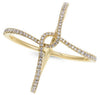 ESTATE WIDE .34CT DIAMOND 14KT YELLOW GOLD 3D ROPE CRISS CROSS LOVE KNOT RING