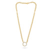 1.0CT DIAMOND 14KT YELLOW GOLD 3D CLASSIC CIRCLE OF LIFE OPEN OVAL LOVE NECKLACE