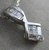 ESTATE .56CT ROUND BAGUETTE PRINCESS DIAMOND 14KT WHITE GOLD 3D SQUARE PENDANT