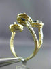 ESTATE LARGE 3.12CT DIAMOND & AAA SAPPHIRE 14K YELLOW GOLD 3D OVAL HALO FUN RING