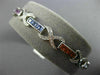 ESTATE 4.18CT DIAMOND MULTI COLOR SAPPHIRE 14K WHITE GOLD X LOVE TENNIS BRACELET