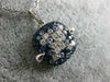 LARGE 1.68CT DIAMOND & AAA SAPPHIRE 18KT WHITE & BLACK GOLD SQUARE PAVE PENDANT