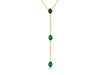0.64CT DIAMOND & AAA EMERALD 14K YELLOW GOLD 3D OVAL & ROUND BY THE YARD NECKLACE