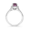3.04CT DIAMOND & AAA PINK SAPPHIRE 14KT WHITE GOLD CUSHION HALO ENGAGEMENT RING
