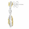 1.77CT WHITE & FANCY YELLOW DIAMOND 18KT 2 TONE GOLD PEAR SHAPE HANGING EARRINGS